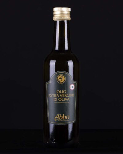 Olio extravergine di oliva high standard Abbo in bottiglia da 0,5lt